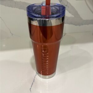 Red Tumbler with Straw